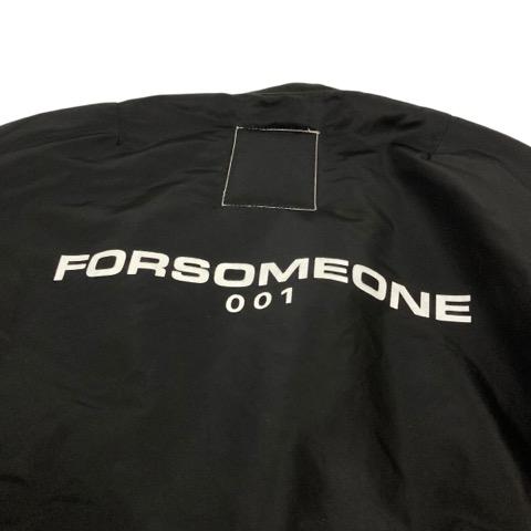 【中古】フォーサムワン FORSOMEONE 上衣 MA-1 長袖 ロゴタイプ刷り上げる 78000385 48 黒 黒いこと 白 白いこと メンズ