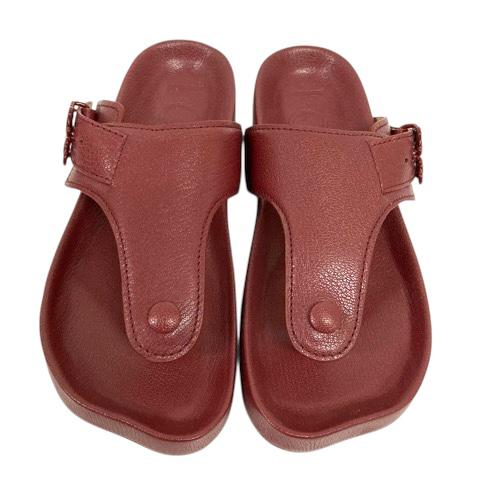 【中古】ロエベ LOEWE ease sandal イーズサンダル トングサンダル アナグラム ロゴ 38 赤 ボルドー 茶 ブラウン レディース 中古】ロエベ LOEWE ease sandal イーズサンダル トングサンダル