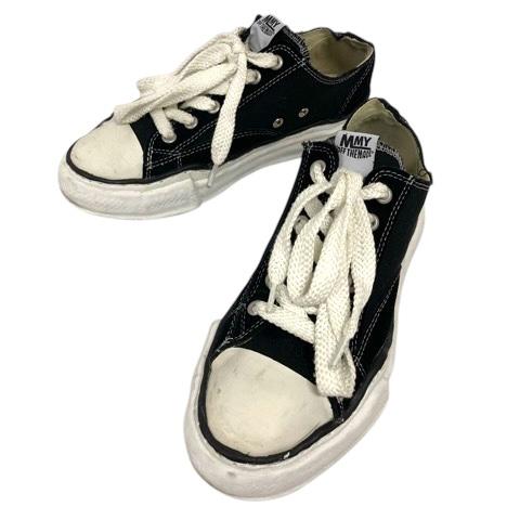 【中古】ミハラヤスヒロ MIHARA YASUHIRO A03FW702 CANVAS SUEDE LOWCUT SNEAKERS スニーカー ローカット ステッチ 43 ブラック メンズ