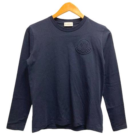 MONCLER ネイビー メンズ長袖カットソー MONCLER ネイビー長袖カットソー MONCLER ネイビー ロゴ 長袖