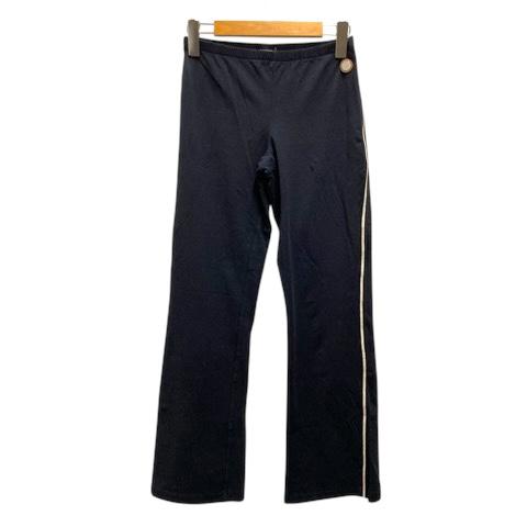 【中古】モンクレール MONCLER パンツ ボトムス スウェット ライン ワンポイントロゴ S 紺 ネイビー レディース