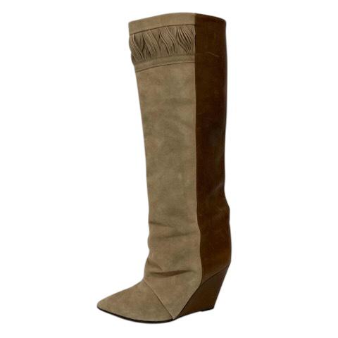 中古】イザベルマラン ロングブーツ ポインテッドトゥ ウェッジソール