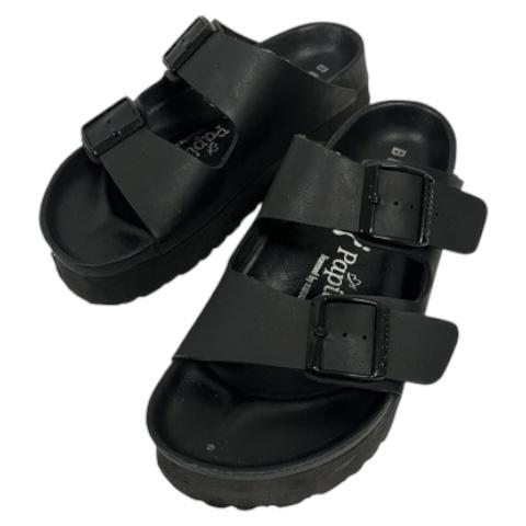 【中古】ビームス  パピリオ ビリケンシュトック プラットフォームサンダル スペイン製 厚底 24.0 ブラック レディース
