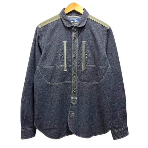 【中古】アイ ジュンヤワタナベマン コムデギャルソン ジュンヤマン カジュアルシャツ エルボーパッチ 長袖 L ネイビー カーキ メンズ