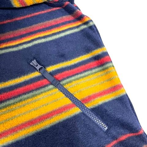 【中古】シュプリーム 24FW Stripe Zip Up Fleece Jacket フリースジャケット ボーダー ロゴ 刺繍 長袖 XL 紺 オレンジ メンズ 中古】シュプリーム 24FW Stripe Zip Up Fleece Jacket フリース