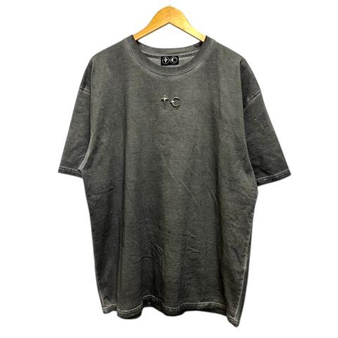 【中古】TC24TS1502 サグクラブ THUG CLUB Tシャツ クルーネック コットン ウォッシュ加工 ロゴ 半袖 4 グレー 黒 ブラック メンズ