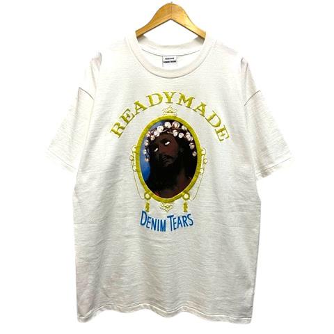 【中古】レディメイド READYMADE ×DENIM TEARS RE-DT-WH-00-00-1 Tシャツ クルーネック コットン プリント 半袖 XXL 白 ホワイト メンズ