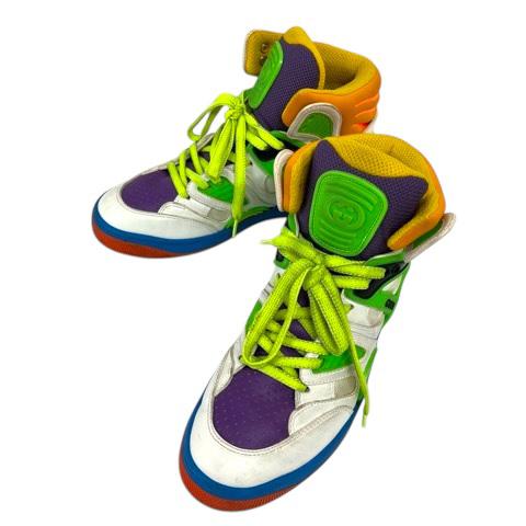 【中古】グッチ GUCCI BASKET スニーカー ハイカット メッシュ ロゴ 36.5 マルチカラー レディース