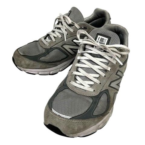 【中古】ニューバランス NEW BALANCE U990GR4 スニーカー　アメリカ製 ロゴ ワンポイント 28cm グレー シルバー メンズ