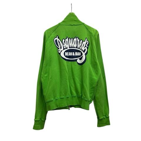 【中古】ディースクエアード DSQUARED2 トレーナー 長袖 ハイネック プリント XXL 緑 グリーン 紺 ネイビー 白 ホワイト メンズ 中古】ディースクエアード DSQUARED2 トレーナー 長袖 ハイネック