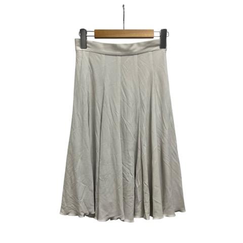 【中古】キートン kiton フレアスカート ひざ丈 無地 38 グレー レディース