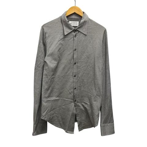 【中古】マルタンマルジェラ Martin Margiela シャツ 長袖 コットンニット 総柄 グレー メンズ
