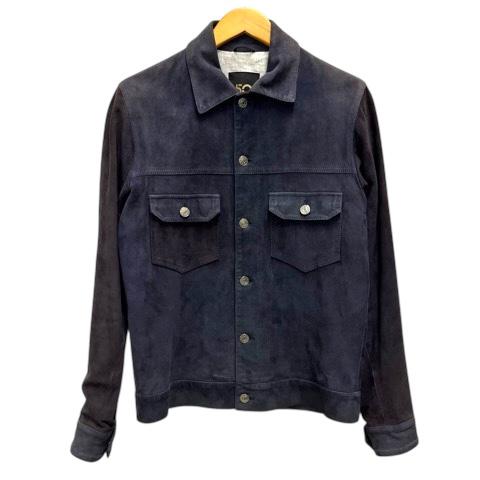 【中古】チンクアンタ Cinquanta H-511 トラッカージャケット ブルゾン ゴートレザー スエード 長袖 46 紺 ネイビー メンズ