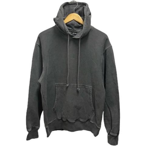 【中古】ステューシー STUSSY パーカー 長袖 フード バックプリント コットン 24C1975052 ポルトガル製 M グレー  メンズ
