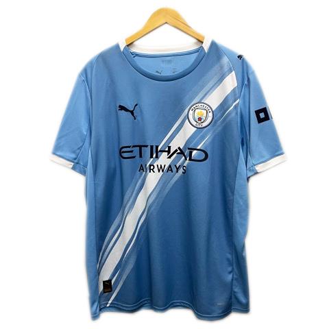 【中古】プーマ PUMA マンチェスターシティ MCFC 2025-26 Tシャツ クルーネック プリント 半袖 XL 水色 ライトブルー メンズ
