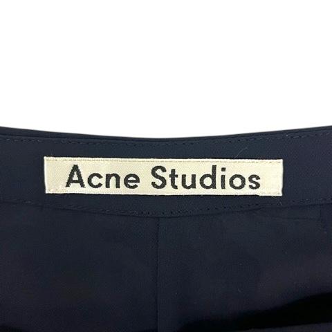 【中古】未使用品 アクネ ストゥディオズ Acne Studios スカート スカーチョ フレア シルク 花柄 ロング丈 34 紺 オレンジ レディース_2