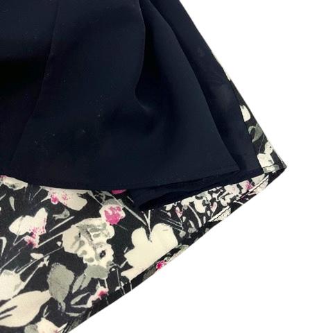 【中古】未使用品 アクネ ストゥディオズ Acne Studios スカート スカーチョ フレア シルク 花柄 ロング丈 34 紺 オレンジ レディース_7