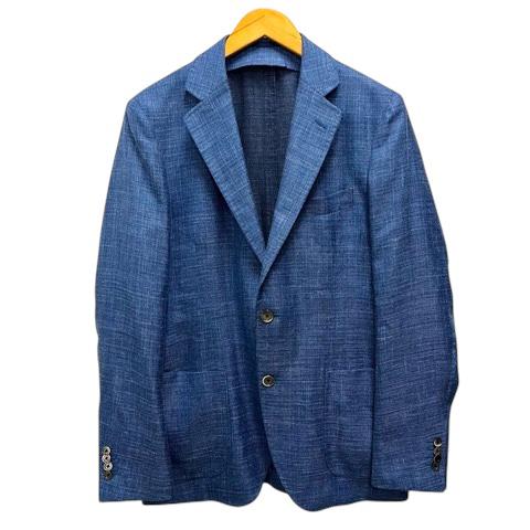 【中古】ロロピアーナ Loro Piana TOMORROWLAND SILK AIR ジャケット ブレザー シルク混 リネン混 センターベント 長袖 ブルー メンズ