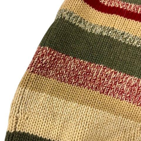 【中古】ブルネロクチネリ BRUNELLO CUCINELLI ニットベスト Vネック カシミヤ ボーダー 50 ベージュ マルチカラー レディース_5