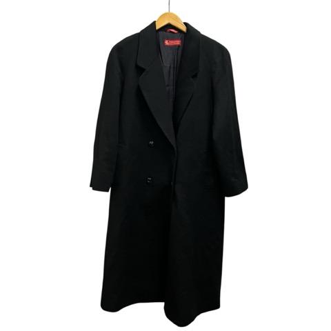 【中古】ピアチェンツァ PIACENZA コート 長袖 無地 カシミヤ 391-A F 黒 ブラック レディース