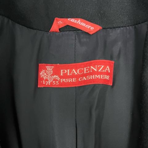 【中古】ピアチェンツァ PIACENZA コート 長袖 無地 カシミヤ 391-A F 黒 ブラック レディース_2