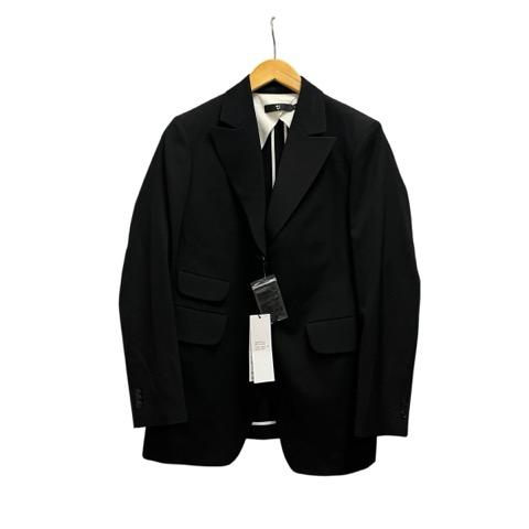【中古】未使用品 ユニクロ UNIQLO +J テーラードジャケット 長袖 無地 ウール コットン混 211-432600 L 黒 ブラック レディース