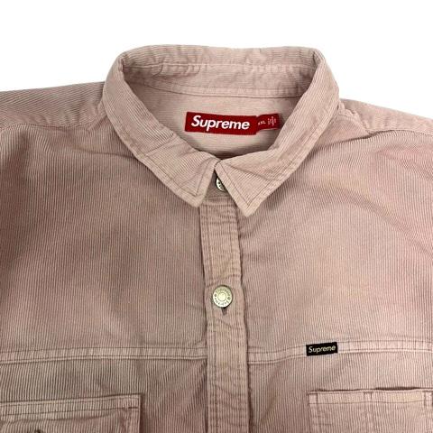 【中古】シュプリーム ウォッシュドコーデュロイシャツ ブルゾン ロゴ 長袖 XXL ピンク メンズ_3