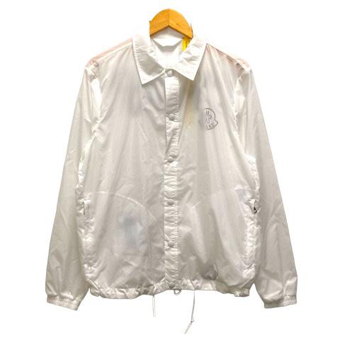 【中古】未使用品 モンクレール コーチジャケット ブルゾン アウター ナイロン ロゴ 長袖 2 白 ホワイト メンズ