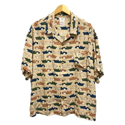 【中古】ビズビム VISVIM シャツ カジュアルシャツ 開襟シャツ 総柄 半袖 3 ベージュ マルチカラー メンズ