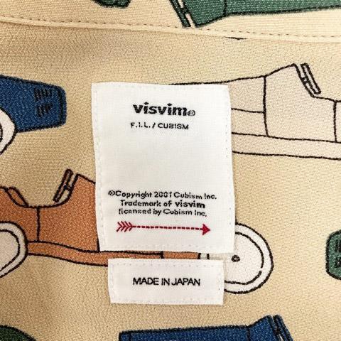 【中古】ビズビム VISVIM シャツ カジュアルシャツ 開襟シャツ 総柄 半袖 3 ベージュ マルチカラー メンズ_2