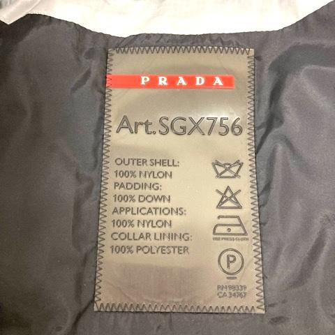 【中古】プラダスポーツ PRADA SPORT ダウンジャケット SGX756 ナイロン ワンポイント ロゴ 52 白 ホワイト メンズ_2