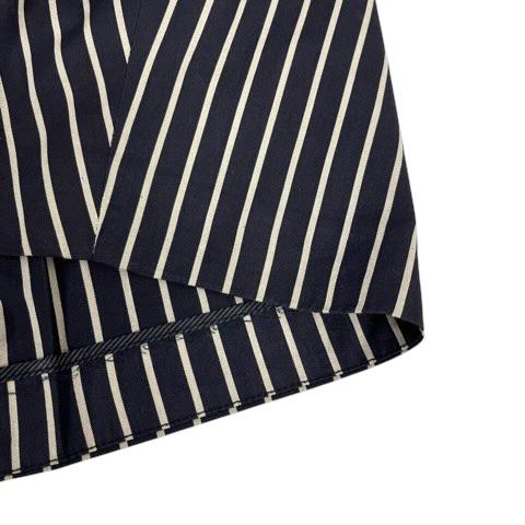 【中古】ブルネロクチネリ BRUNELLO CUCINELLI スカート フレア バルーン ストライプ ひざ丈 40 紺 ネイビー レディース_7