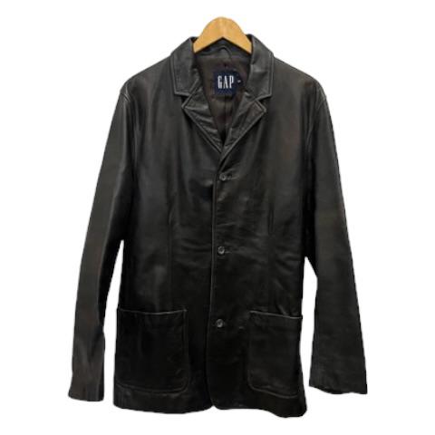 中古】ギャップ GAP OLD GAP レザーコート 長袖 無地 牛革 紺タグ M 茶