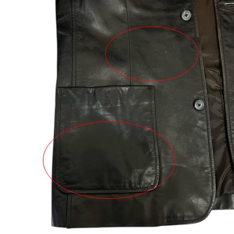 中古】ギャップ GAP OLD GAP レザーコート 長袖 無地 牛革 紺タグ M 茶