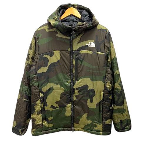【中古】ザノースフェイス THE NORTH FACE NY81508 マウンテンパーカー ブルゾン 迷彩柄 ロゴ ナイロン 中わた 長袖 L 緑 カーキ メンズ