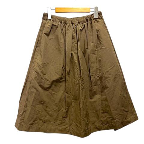 【中古】プランシー PLAN C スカート フレア タック ギャザー 無地 36 茶 ブラウン レディース
