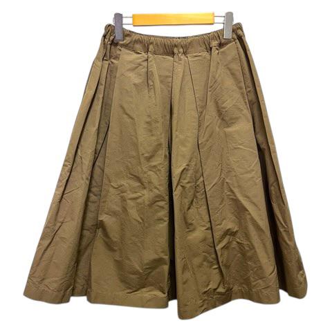 【中古】プランシー PLAN C スカート フレア タック ギャザー 無地 36 茶 ブラウン レディース_1