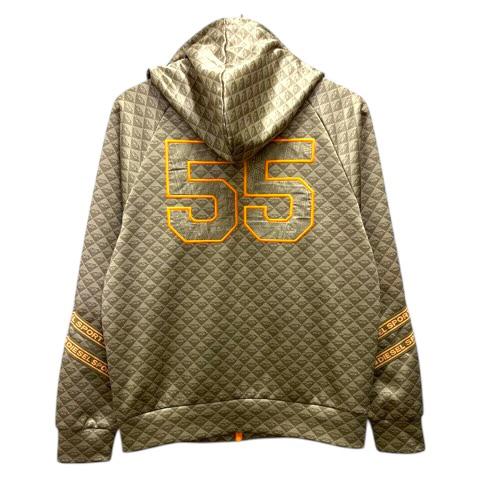 【中古】ディーゼル DIESEL セットアップ ジャージ フード ジップアップ ロゴ 総柄 長袖 XS グレー ベージュ オレンジ メンズ_3
