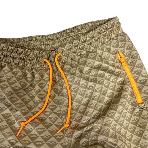 【中古】ディーゼル DIESEL セットアップ ジャージ フード ジップアップ ロゴ 総柄 長袖 XS グレー ベージュ オレンジ メンズ_7