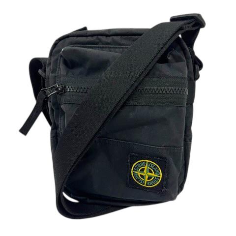 【中古】ストーンアイランド STONE ISLAND ショルダーバッグ ポーチ ミニバッグ ワンポイントロゴ 黒 ブラック メンズ