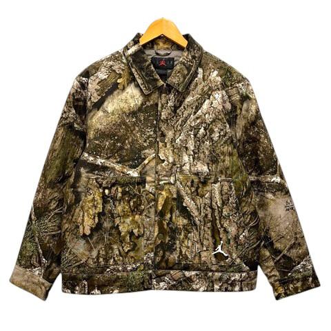 【中古】未使用品 ナイキ NIKE HV0649-222 ジョーダン フライト シカゴ リアルツリー ジャケット ブルゾン 総柄 長袖 M ブラウン メンズ