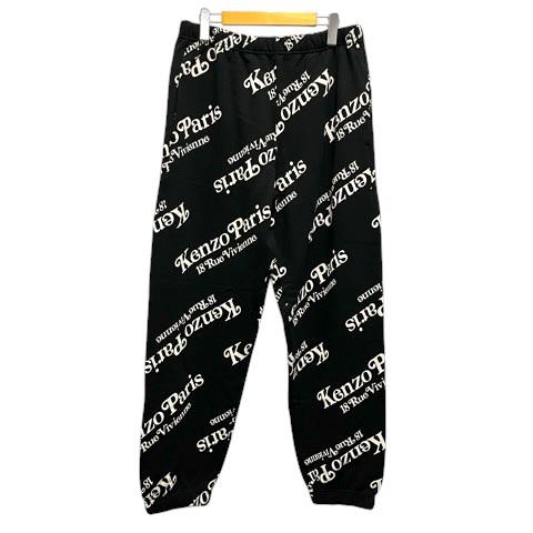 【中古】未使用品 ケンゾー KENZO 24SS×VERDY JOG PANTS FE58PA6034MG パンツ ボトムス スウェット コットン ロゴ 総柄 M 黒 メンズ
