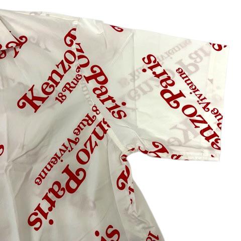 【中古】未使用品 ケンゾー KENZO by Verdy FE55CH1119P4 ボクシーシャツ コットン ロゴプリント 総柄 半袖 M ホワイト レッド メンズ_6