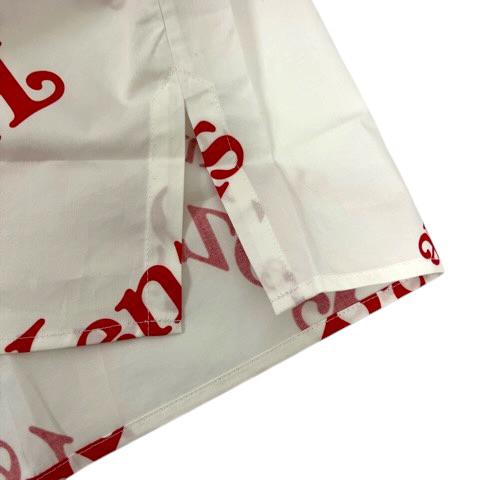 【中古】未使用品 ケンゾー KENZO by Verdy FE55CH1119P4 ボクシーシャツ コットン ロゴプリント 総柄 半袖 M ホワイト レッド メンズ_7