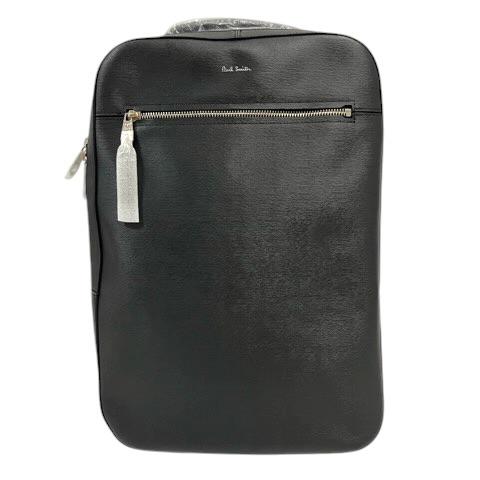 【中古】未使用品 ポールスミス PAUL SMITH APS543-10 バックパック リュック デイパック レザー ワンポイントロゴ ブラック メンズ