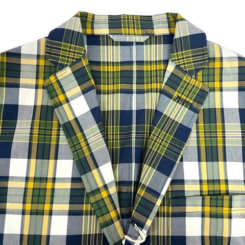 【中古】未使用品 ヴァン ヂャケット VAN JAC BC-324021 シャツジャケット ブレザー コットン チェック柄 長袖 L 緑 グリーン メンズ_3