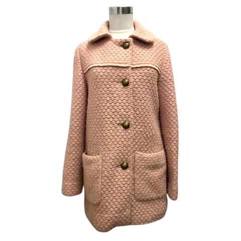 【中古】ユキトリイ YUKI TORII コート ブルゾン ウール混 ハーフ丈 長袖 40 ピンク レディース
