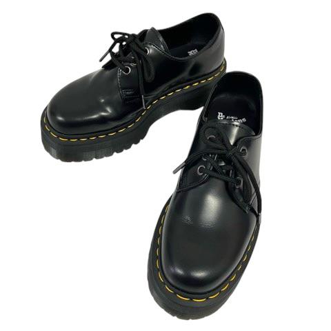 【中古】ドクターマーチン DR.MARTENS ローファー 3ホールシューズ ステッチ レースアップ 厚底 UK4 黒 ブラック レディース