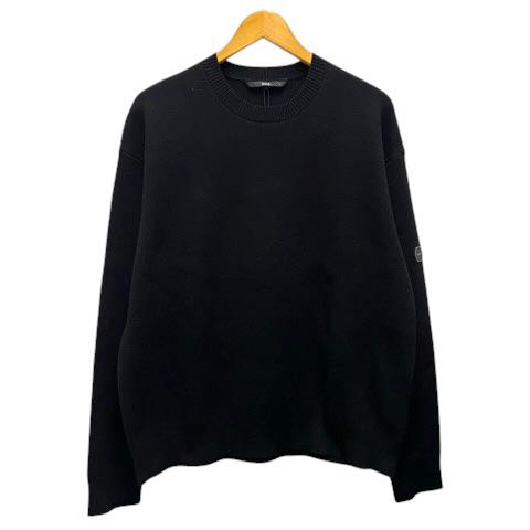 【中古】未使用品 ボーラー BALR. ニット セーター クルーネック ロゴ 長袖 M 黒 ブラック メンズ