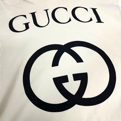 【中古】グッチ GUCCI 475374 パーカー フーディ プルオーバー コットン ロゴプリント 長袖 S 白 アイボリー メンズ_5